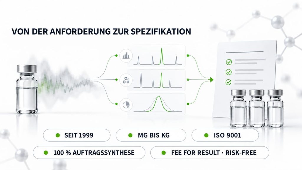 Weg von einer Anwendungsanforderung über analytische Qualitätsattribute zu einer prüfbaren chemischen Spezifikation und konsistenten Chargen